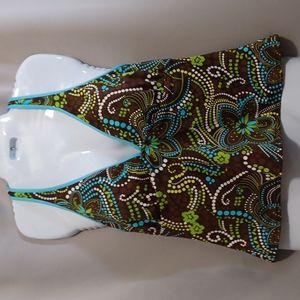 SOUTH POINT. Brown Floral Tankini Top Swimwear. Size 18